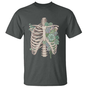 Succulent Body Skeleton T Shirt Creepy Plant Lover Gift TS12 Dark Heather Print Your Wear