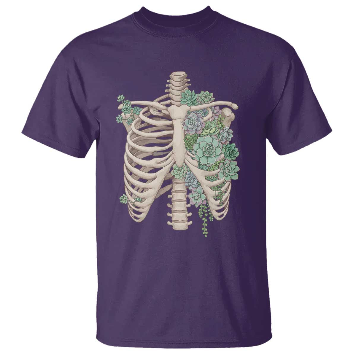 Succulent Body Skeleton T Shirt Creepy Plant Lover Gift TS12 Purple Print Your Wear