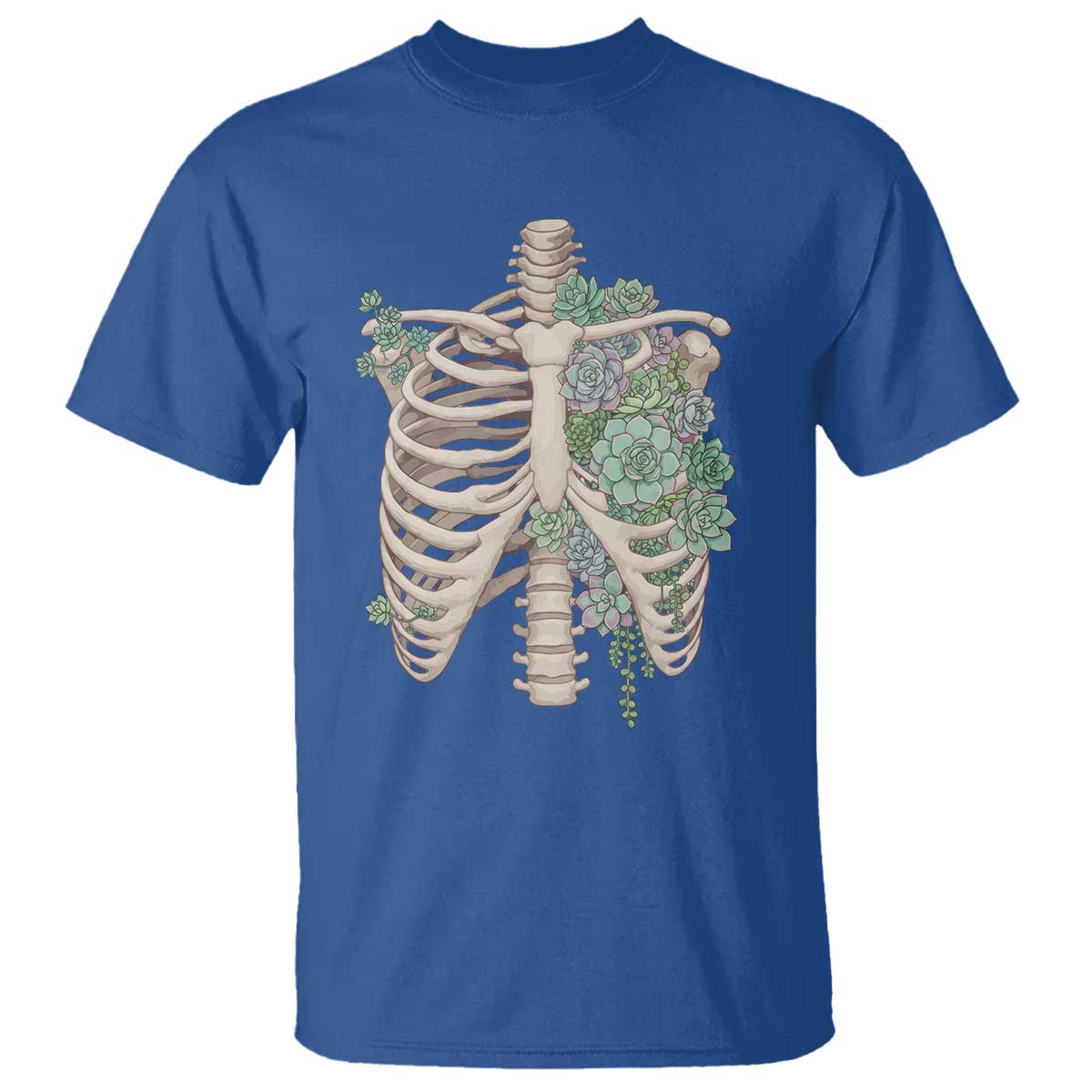 Succulent Body Skeleton T Shirt Creepy Plant Lover Gift TS12 Royal Blue Print Your Wear