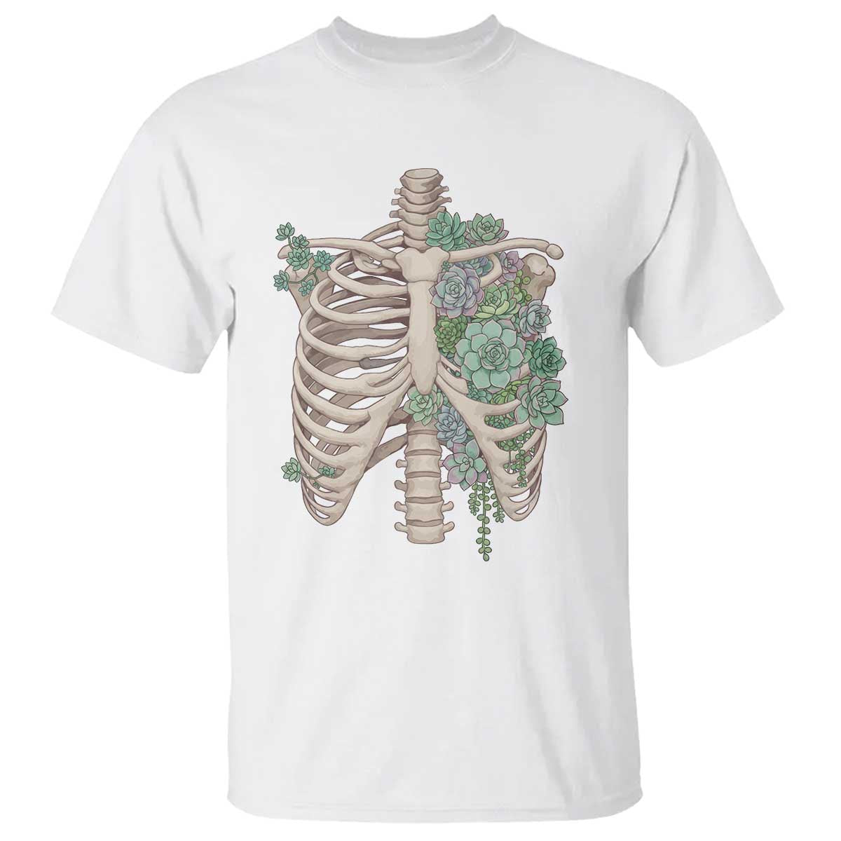 Succulent Body Skeleton T Shirt Creepy Plant Lover Gift TS12 White Print Your Wear