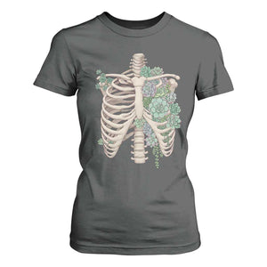 Succulent Body Skeleton T Shirt For Women Creepy Plant Lover Gift TS12 Dark Heather Print Your Wear
