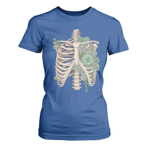 Succulent Body Skeleton T Shirt For Women Creepy Plant Lover Gift TS12 Royal Blue Print Your Wear