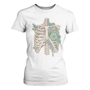 Succulent Body Skeleton T Shirt For Women Creepy Plant Lover Gift TS12 White Print Your Wear