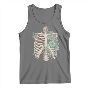 Succulent Body Skeleton Tank Top Creepy Plant Lover Gift TS12 Black Heather Print Your Wear