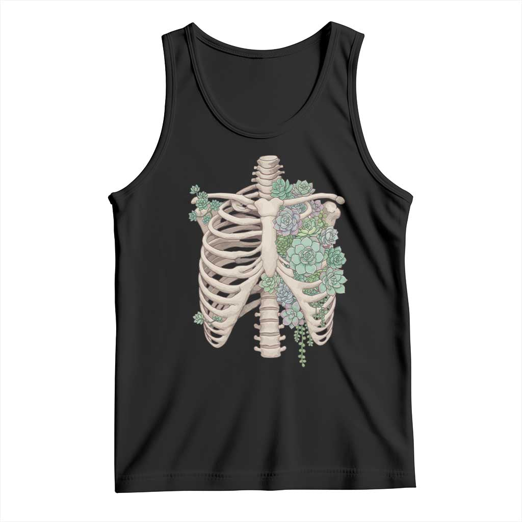 Succulent Body Skeleton Tank Top Creepy Plant Lover Gift TS12 Black Print Your Wear