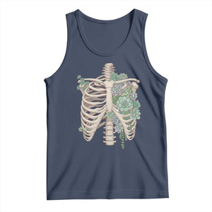 Succulent Body Skeleton Tank Top Creepy Plant Lover Gift TS12 Navy Print Your Wear