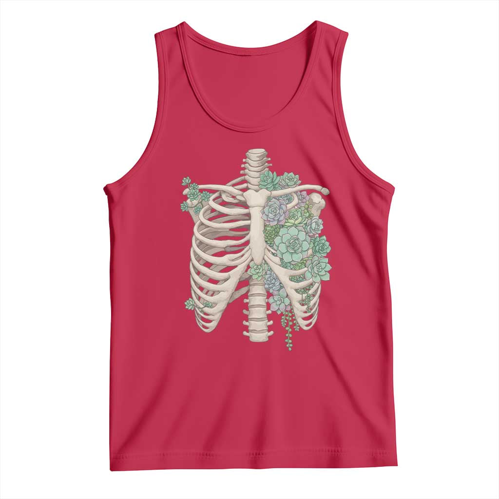 Succulent Body Skeleton Tank Top Creepy Plant Lover Gift TS12 Red Print Your Wear