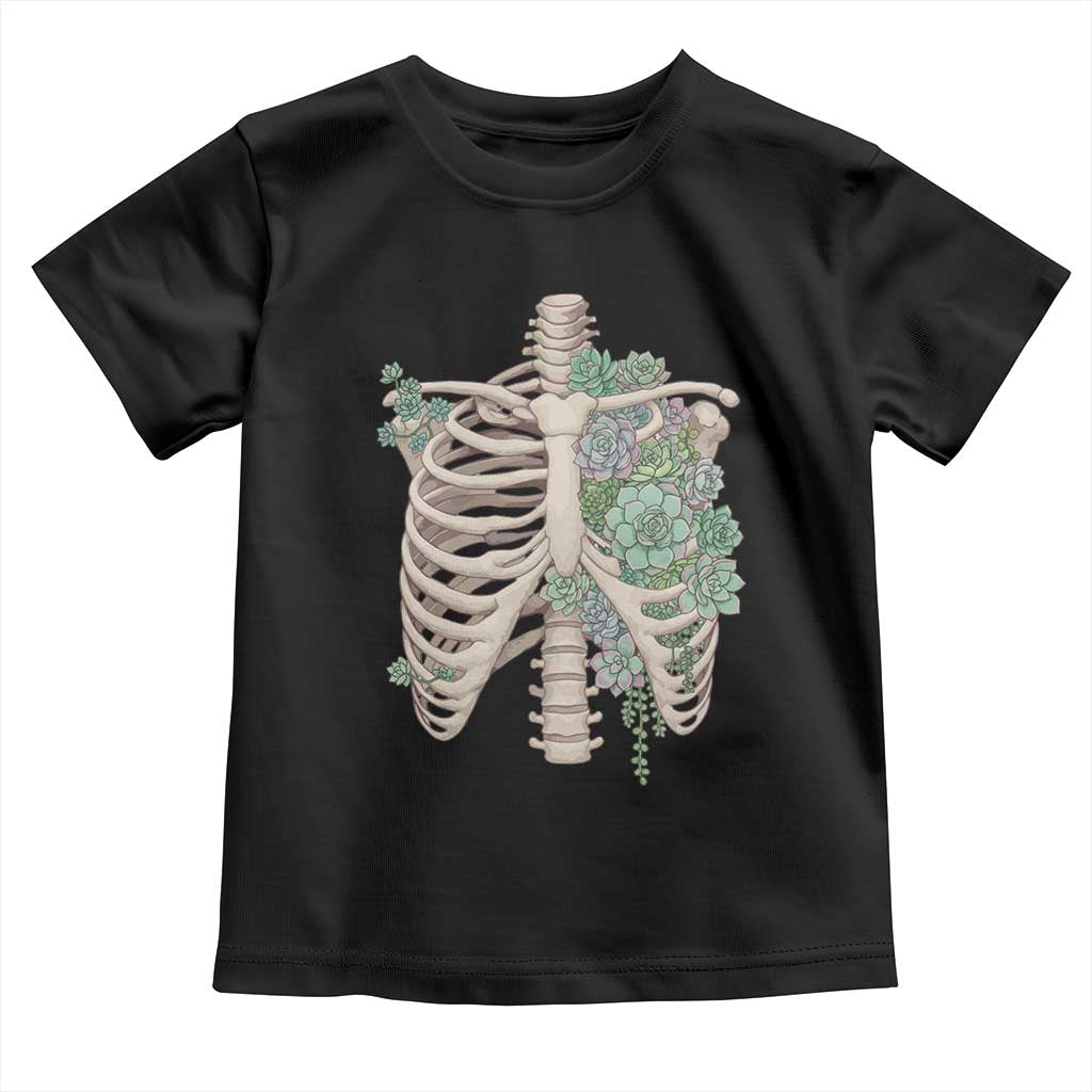 Succulent Body Skeleton Toddler T Shirt Creepy Plant Lover Gift TS12 Black Print Your Wear