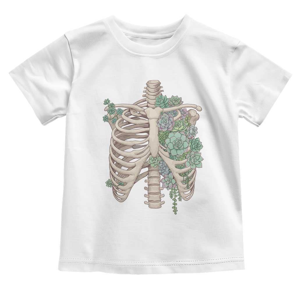 Succulent Body Skeleton Toddler T Shirt Creepy Plant Lover Gift TS12 White Print Your Wear