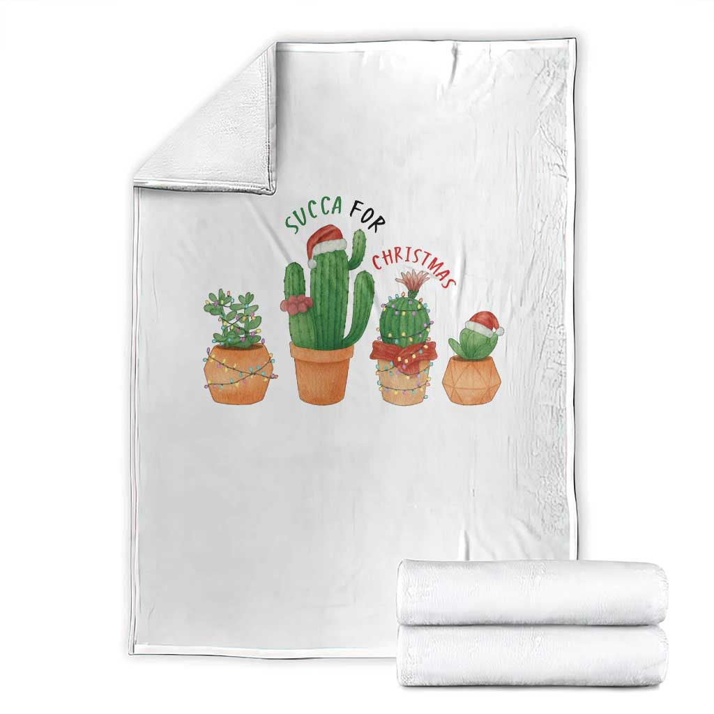 Funny Succulent Plant Lover Gift Throw Blanket Succa For Christmas TS12 White Print Your Wear