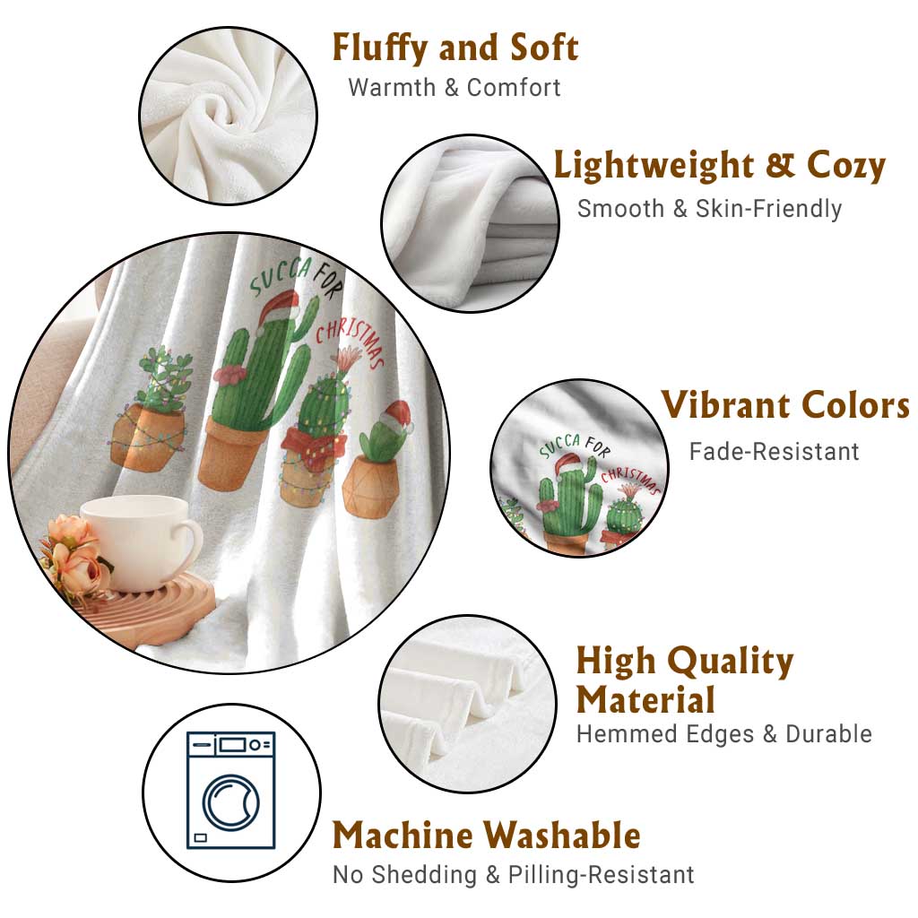 Funny Succulent Plant Lover Gift Throw Blanket Succa For Christmas TS12 Print Your Wear