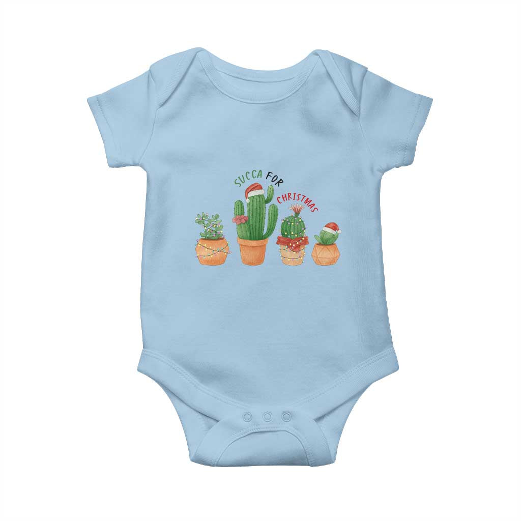 Funny Succulent Plant Lover Gift Baby Onesie Succa For Christmas TS12 Light Blue Print Your Wear