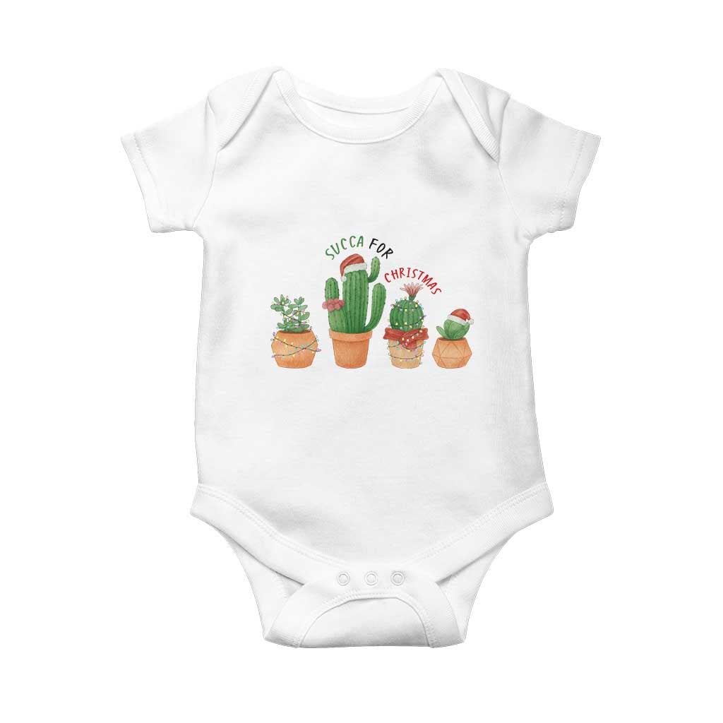 Funny Succulent Plant Lover Gift Baby Onesie Succa For Christmas TS12 White Print Your Wear