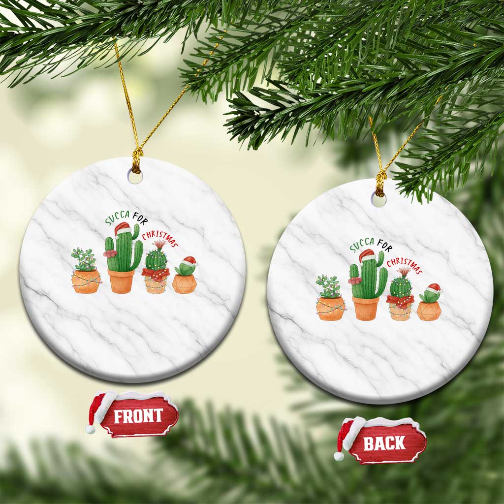 Funny Succulent Plant Lover Gift Ceramic Ornament Succa For Xmas TS12 1pc White Marble Print Your Wear