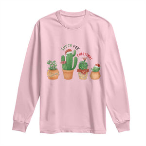 Funny Succulent Plant Lover Gift Long Sleeve Shirt Succa For Christmas TS12 Light Pink Print Your Wear