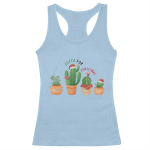 Funny Succulent Plant Lover Gift Racerback Tank Top Succa For Christmas TS12 Light Blue Print Your Wear