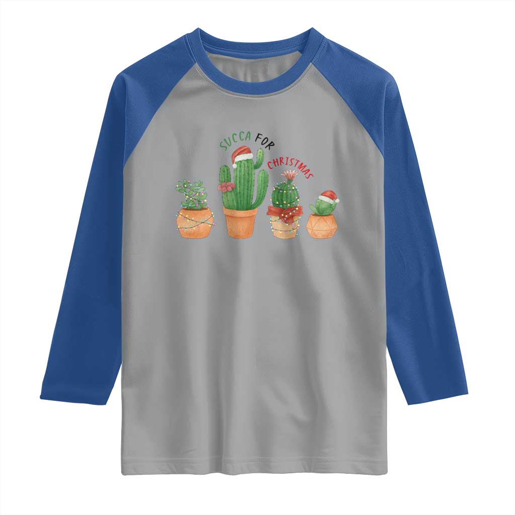 Funny Succulent Plant Lover Gift Raglan Shirt Succa For Christmas TS12 Sport Gray Royal Print Your Wear