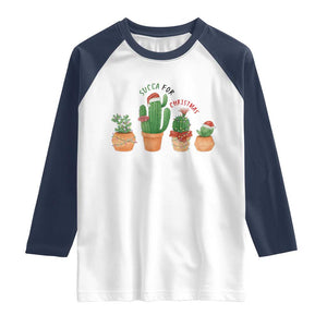 Funny Succulent Plant Lover Gift Raglan Shirt Succa For Christmas TS12 White Navy Print Your Wear