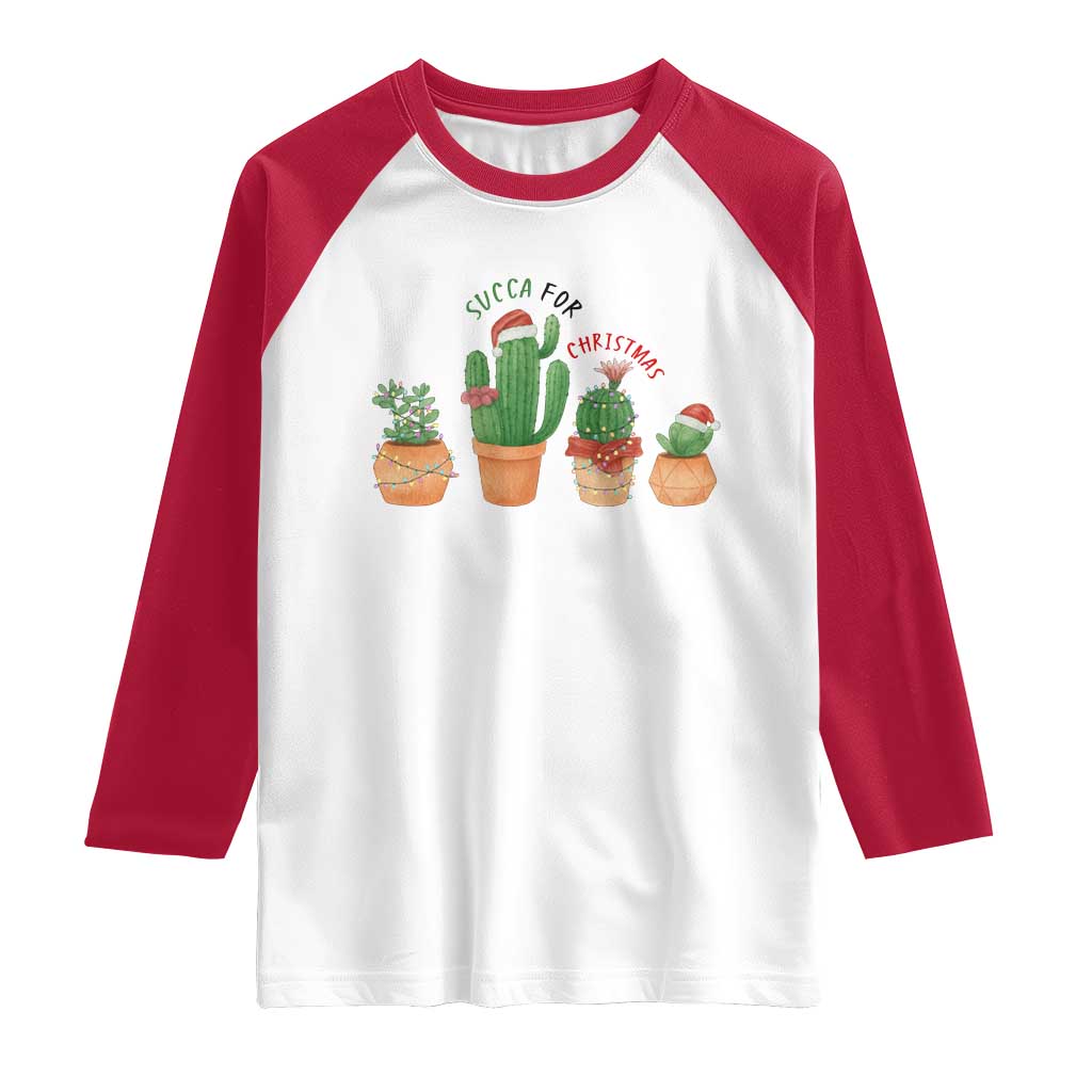 Funny Succulent Plant Lover Gift Raglan Shirt Succa For Christmas TS12 White Red Print Your Wear
