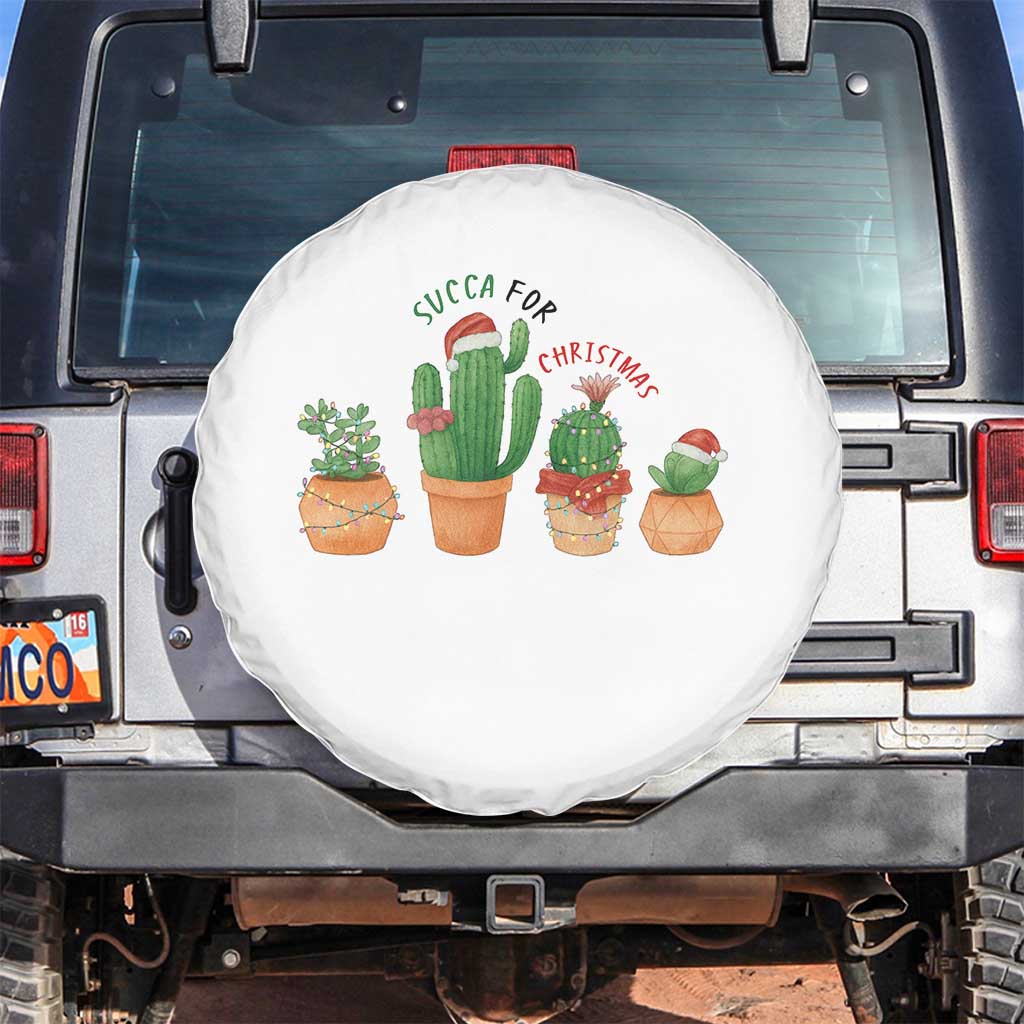Funny Succulent Plant Lover Gift Spare Tire Cover Succa For Christmas TS12 No hole White Print Your Wear