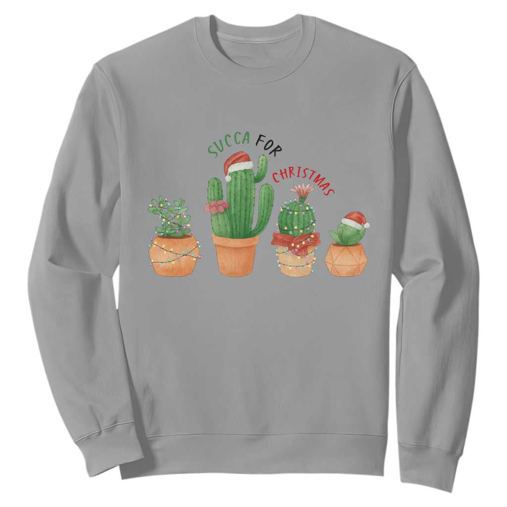 Funny Succulent Plant Lover Gift Sweatshirt Succa For Christmas TS12 Sport Gray Print Your Wear
