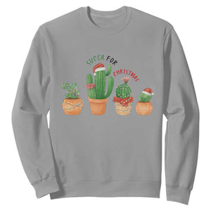 Funny Succulent Plant Lover Gift Sweatshirt Succa For Christmas TS12 Sport Gray Print Your Wear