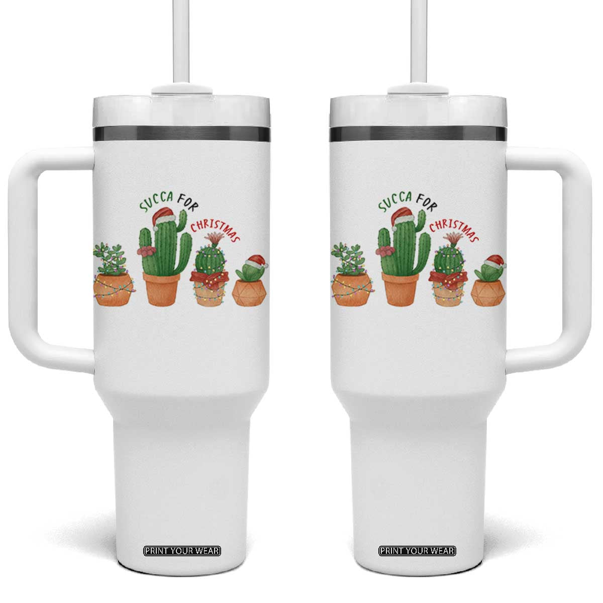 Funny Succulent Plant Lover Gift Tumbler With Handle Succa For Christmas TS12 One Size: 40 oz White Print Your Wear