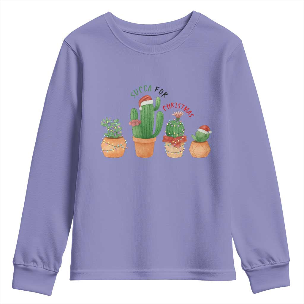 Funny Succulent Plant Lover Gift Youth Sweatshirt Succa For Christmas TS12 Violet Print Your Wear