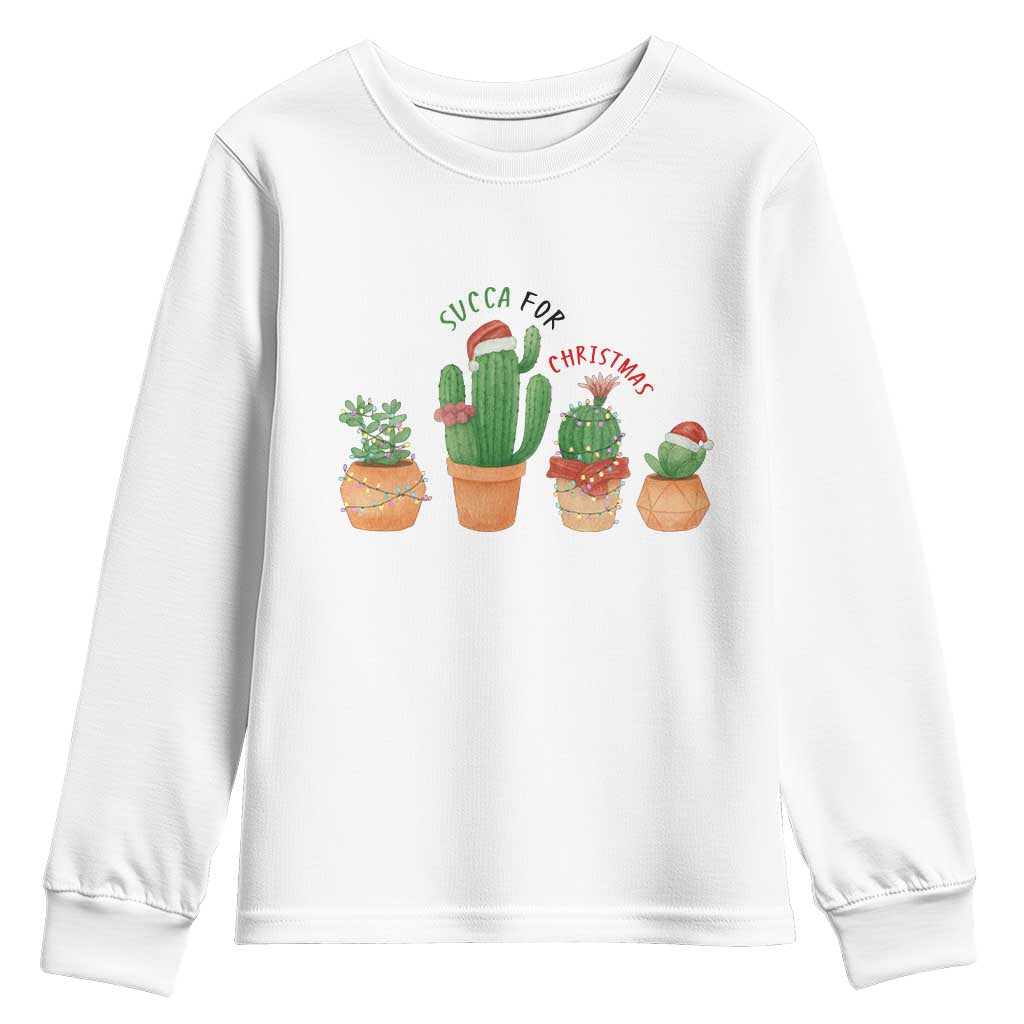 Funny Succulent Plant Lover Gift Youth Sweatshirt Succa For Christmas TS12 White Print Your Wear