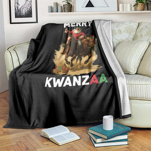 Funny Black Santa Cowboy Throw Blanket Merry Kwanzaa Cultural Pride Gift TS12 Print Your Wear