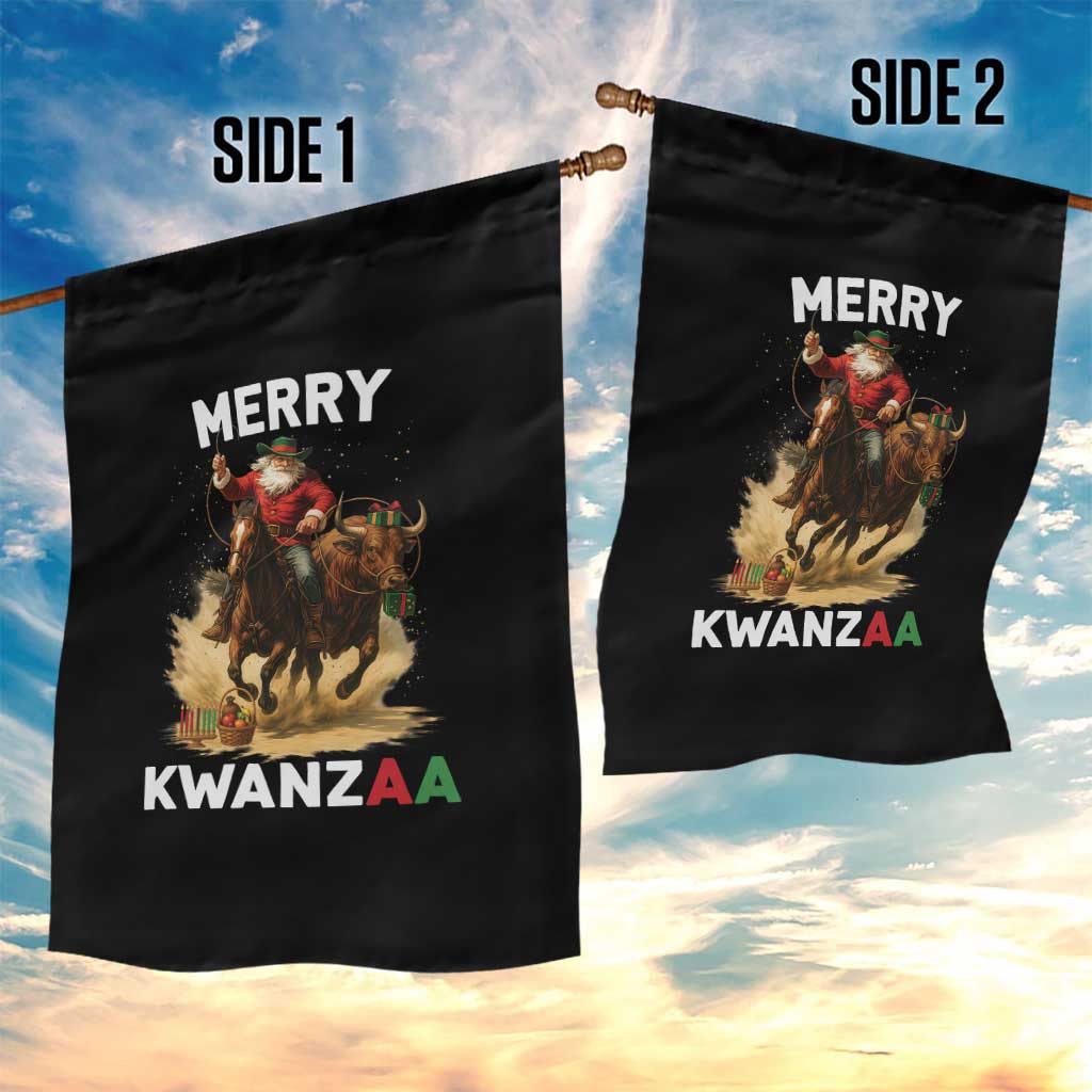 Funny Black Santa Cowboy Garden Flag Merry Kwanzaa Cultural Pride Gift TS12 Print Your Wear