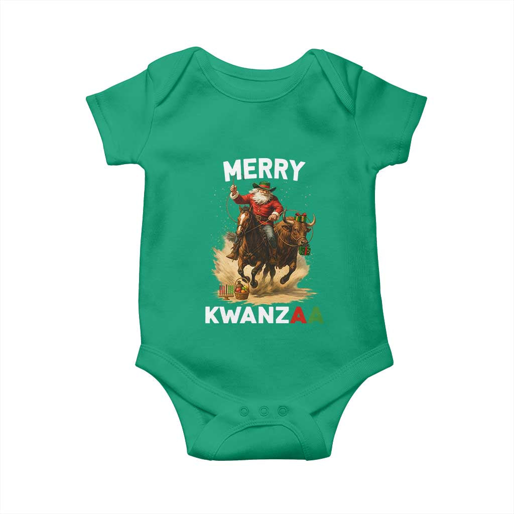 Funny Black Santa Cowboy Baby Onesie Merry Kwanzaa Cultural Pride Gift TS12 Irish Green Print Your Wear