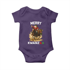 Funny Black Santa Cowboy Baby Onesie Merry Kwanzaa Cultural Pride Gift TS12 Purple Print Your Wear