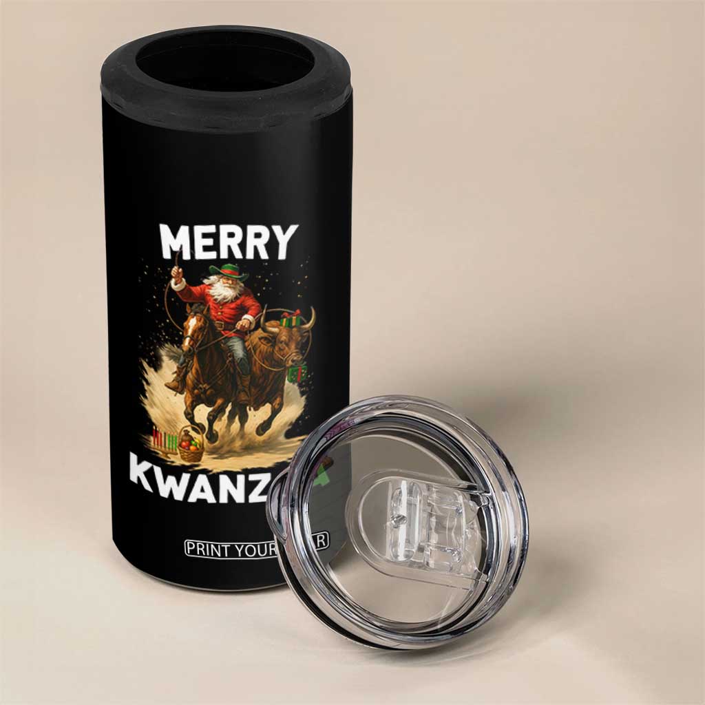 Funny Black Santa Cowboy 4 in 1 Can Cooler Tumbler Merry Kwanzaa Cultural Pride Gift TS12 Print Your Wear