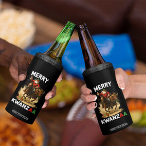 Funny Black Santa Cowboy 4 in 1 Can Cooler Tumbler Merry Kwanzaa Cultural Pride Gift TS12 Print Your Wear