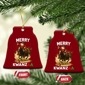 Funny Black Santa Cowboy Ceramic Ornament Merry Kwanzaa Cultural Pride Gift TS12 Print Your Wear