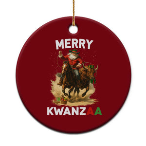 Funny Black Santa Cowboy Ceramic Ornament Merry Kwanzaa Cultural Pride Gift TS12 1pc Red Print Your Wear
