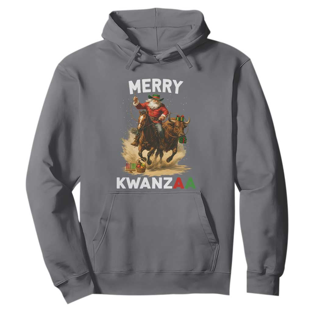 Funny Black Santa Cowboy Hoodie Merry Kwanzaa Cultural Pride Gift TS12 Charcoal Print Your Wear