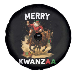 Funny Black Santa Cowboy Spare Tire Cover Merry Kwanzaa Cultural Pride Gift - Print Your Wear