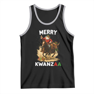 Funny Black Santa Cowboy Tank Top Merry Kwanzaa Cultural Pride Gift TS12 Black Athletic Heather Print Your Wear