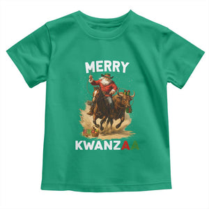 Funny Black Santa Cowboy Toddler T Shirt Merry Kwanzaa Cultural Pride Gift TS12 Irish Green Print Your Wear