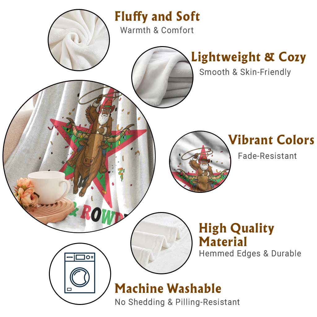 Merry And Rowdy Kwanzaa Santa Cowboy Christmas Gift Throw Blanket TS12 Print Your Wear