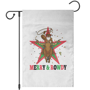 Merry And Rowdy Kwanzaa Santa Cowboy Christmas Gift Garden Flag TS12 White Print Your Wear
