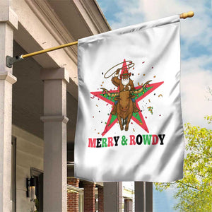Merry And Rowdy Kwanzaa Santa Cowboy Christmas Gift Garden Flag TS12 Print Your Wear