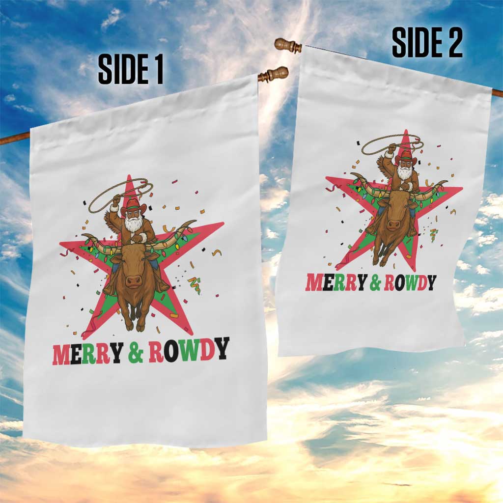 Merry And Rowdy Kwanzaa Santa Cowboy Christmas Gift Garden Flag TS12 Print Your Wear