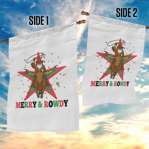 Merry And Rowdy Kwanzaa Santa Cowboy Christmas Gift Garden Flag TS12 Print Your Wear
