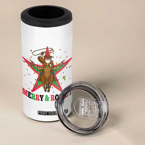 Merry And Rowdy Kwanzaa Santa Cowboy Christmas Gift 4 in 1 Can Cooler Tumbler TS12 Print Your Wear