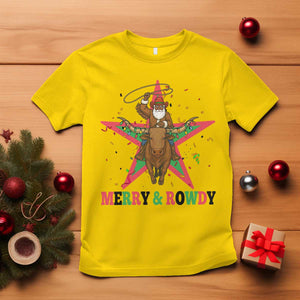 Merry And Rowdy Kwanzaa Santa Cowboy Christmas Gift T Shirt TS12 Daisy Print Your Wear