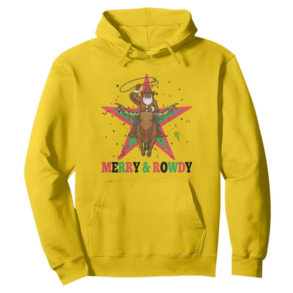 Merry And Rowdy Kwanzaa Santa Cowboy Christmas Gift Hoodie TS12 Daisy Print Your Wear