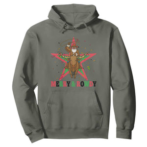 Merry And Rowdy Kwanzaa Santa Cowboy Christmas Gift Hoodie TS12 Military Green Print Your Wear